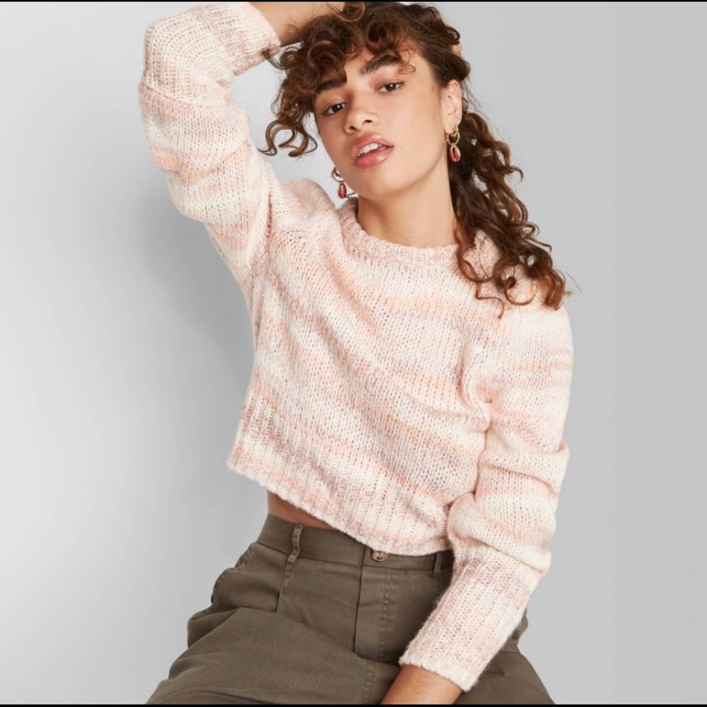NWT Wild Fable Crewneck Spacedye Pullover Sweater